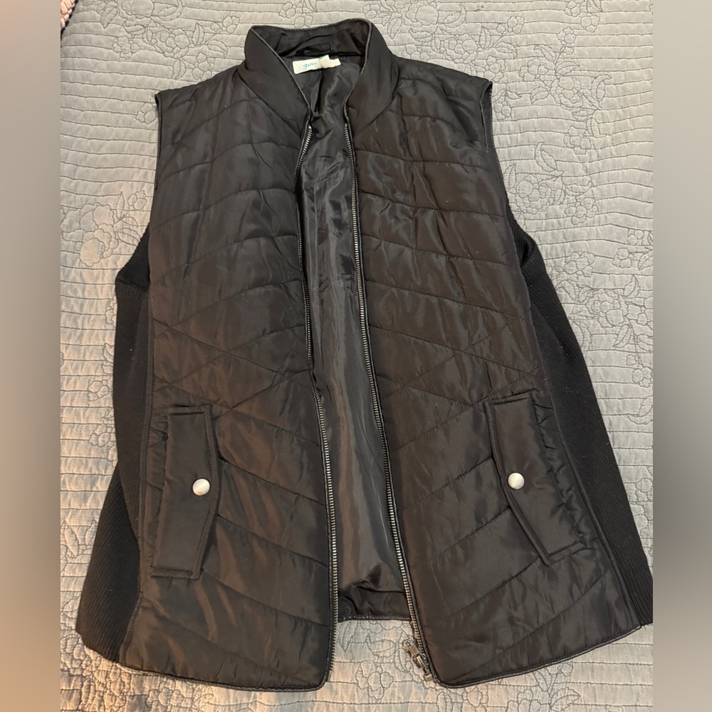 Grace & Lace Black Quilted Vest